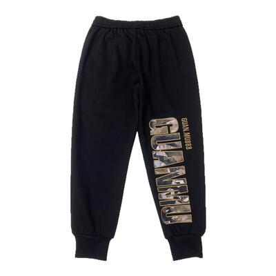 宽松束脚字母印花运动卫裤男