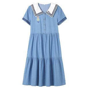 少女牛仔连衣裙中学生夏装15岁2026夏季新款初中生裙子高中学院风