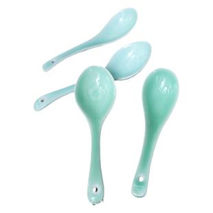瓯江龙泉青瓷汤匙创意陶瓷家用勺子中式小汤勺商用长柄汤匙调羹