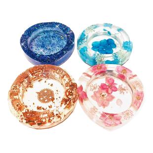 仙菲梦烟灰缸模具DIY树脂滴胶硅胶模具大号圆形正方烟灰缸模具