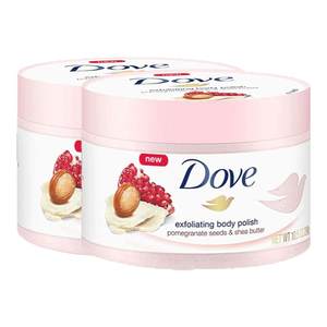 全球超值购Dove/多芬嫩白身体磨砂膏298g*2石榴籽乳木果冰激凌去鸡皮