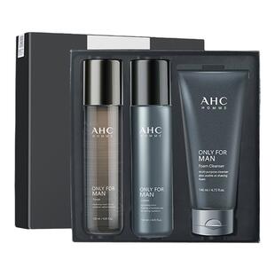 韩国AHC男士水乳三件套盒护肤品套装控油祛痘补水正品