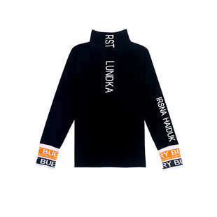 男童长袖t恤秋上衣加绒超好看2025新款纯棉内搭白色半高领打底衫