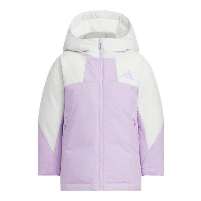 adidas阿迪达斯女小童运动训练保暖连帽羽绒服外套KC5415