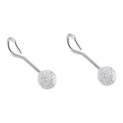 丽沁原创s925女简约磨砂豆豆耳钉