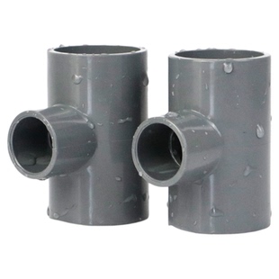 PVC变径三通接头UPVC异径三通变径大小头转换给水管件配件灰色