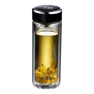 希诺双层玻璃杯大容量商务泡茶杯车载便携水杯办公室男女士杯子