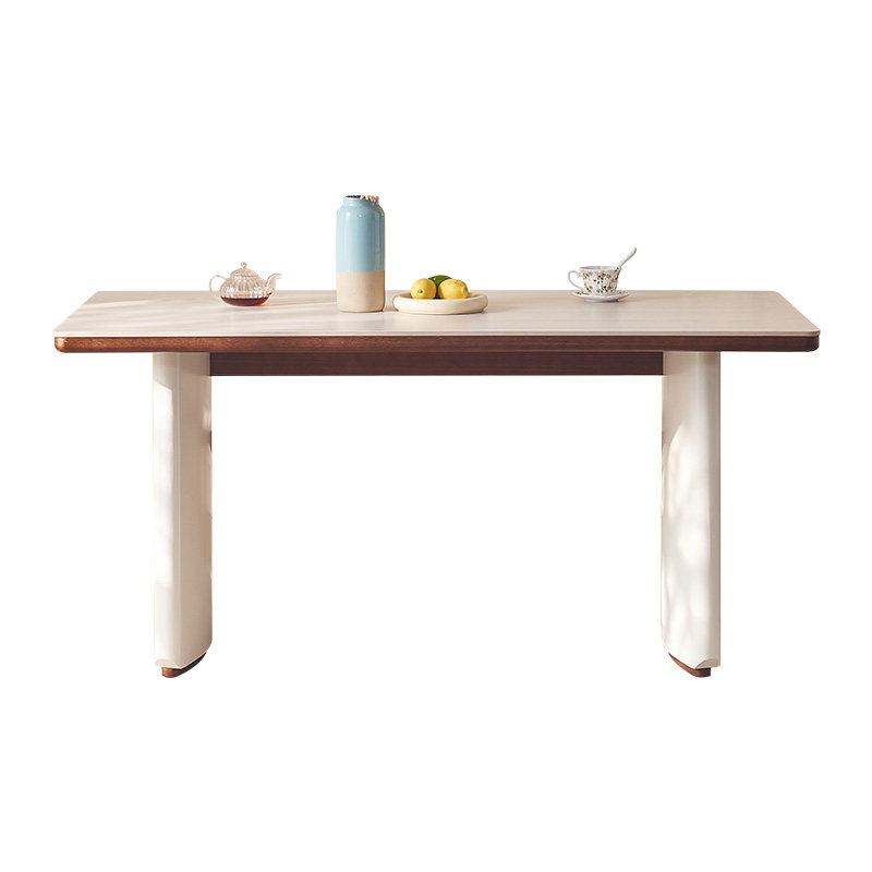 贝米餐桌1. 6米法式实木岩板餐桌椅组合6人长方形家用设计师新款