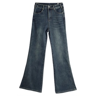 加绒微喇牛仔裤女2026新款冬季高腰显瘦小个子修身不贴腿喇叭裤子