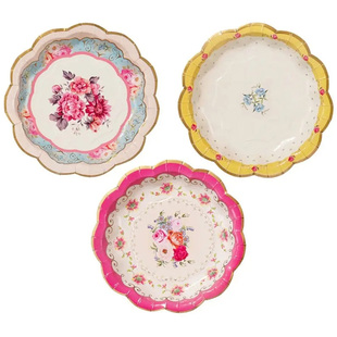 下午茶甜品盘子中国风纸碟一次性甜点纸盘tea time聚会茶歇蛋糕盘