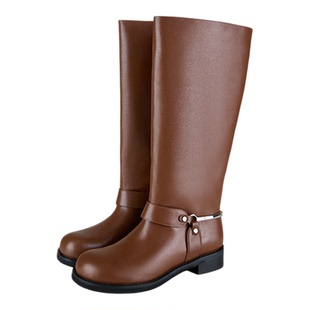 Dfuse迪芙斯2025冬季新款马术机车靴率性利落中筒骑士靴女短靴