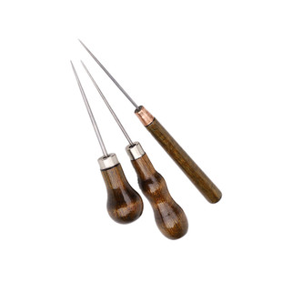 木柄锥子打孔修鞋 缝纫锥子针钢针工具 钢打孔钩针勾针手工针锥细