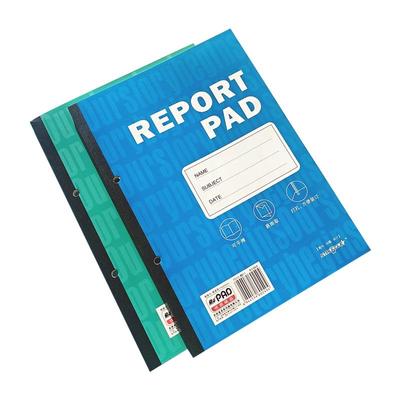 奋斗美式拍纸本B5双孔笔记本子 初高中专用横线英文空白牛皮本100张加厚侧翻蓝绿封面可平摊办公学生A4考研本