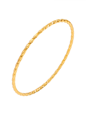 新款简约手镯时尚不掉色波点麻花素圈手镯小众日常百搭叠戴手饰品