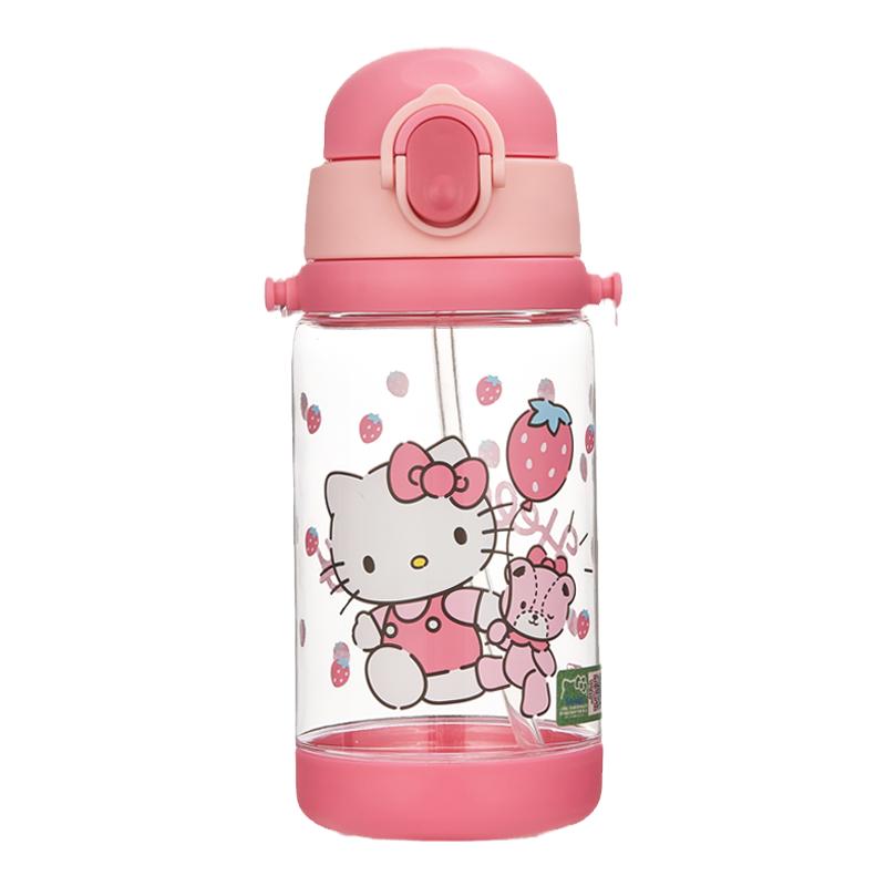 hellokitty凯蒂猫库洛米童吸管水杯男女学生直饮背带水壶双盖两用