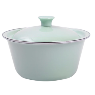 欧丽家搪瓷马卡龙珐琅盖盆搪瓷汤盆带盖猪油盆搅肉馅和面盆熬药盆