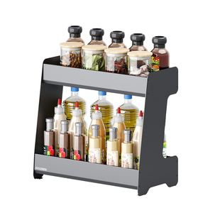 格麦厨房调料置物架太空铝多层调味品架子多功能台面油盐酱醋收纳