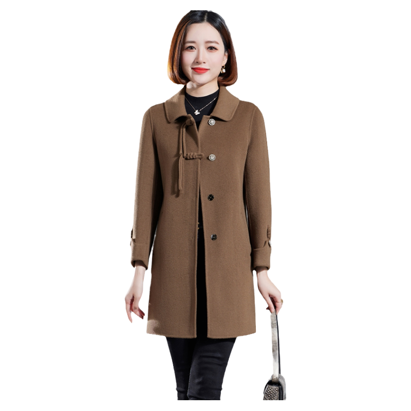 卡若维娅双面羊毛大衣女毛呢外套