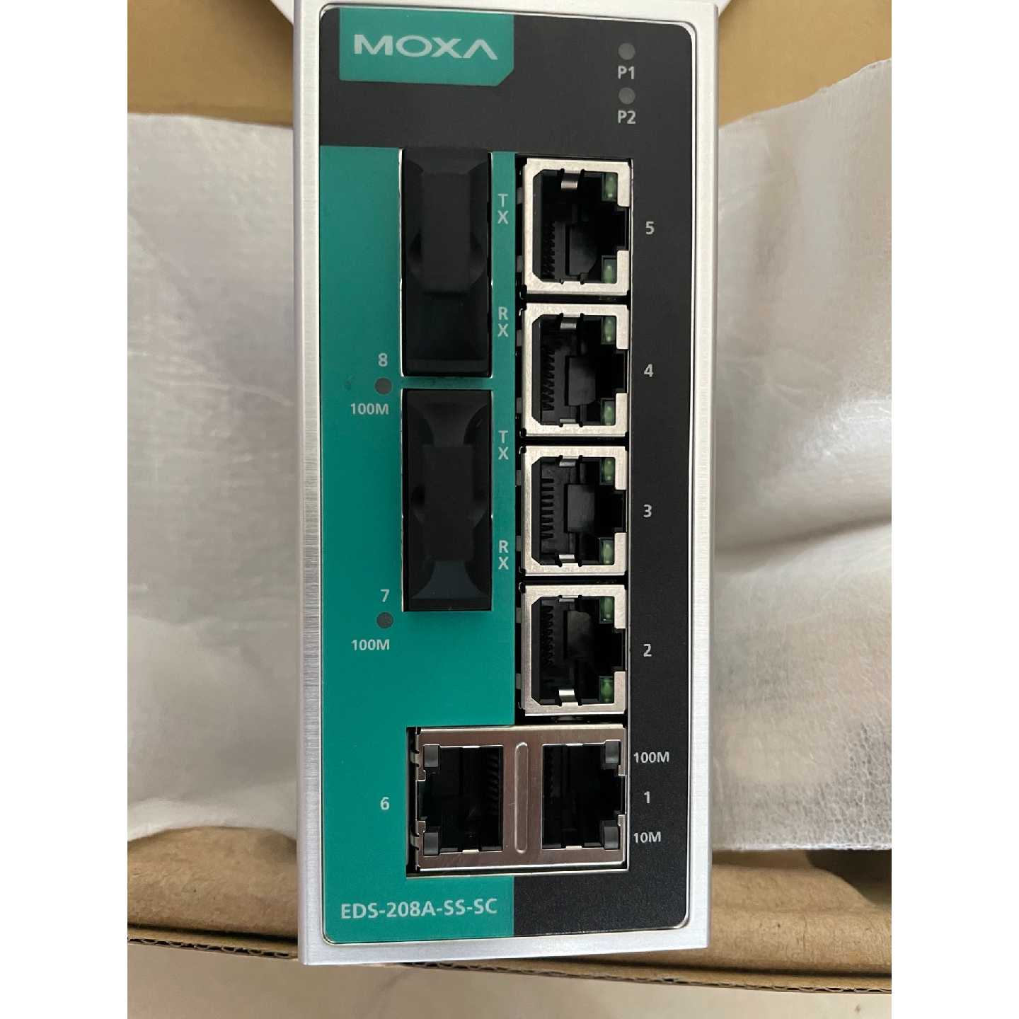 MOXA摩莎 EDS-208A-SS-SC 工业交换机，2光