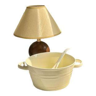 奶油双耳汤碗陶瓷泡面碗家用大容量高颜值ins大汤碗螺蛳粉碗套装