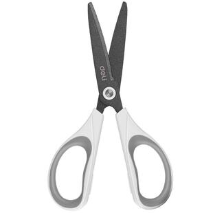 得力特氟龙剪刀防粘不锈钢家用便携开箱拆快递手工不留胶圆头剪