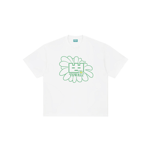 TGWALL「雏菊」印花宽松显瘦休闲纯棉上衣男女学院韩系短袖白T恤