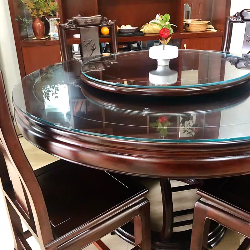 钢化玻璃桌面圆形1.4米1.5米1.8米2米直径家用餐桌饭台圆玻璃桌面