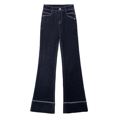 加绒加厚小个子微喇牛仔裤女新款