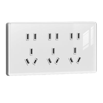 国际电工钢化玻璃118型插座