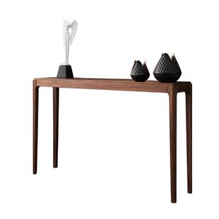 黑胡桃边桌条案精品玄关桌实木案桌北欧长条靠墙现代简约玄关条几