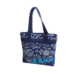 背包休闲蓝印花布单肩包手提包凤凰民族风女式包袋乌镇蓝花布包