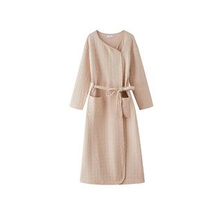 曼妮芬棉质生活纯棉睡衣女冬季加厚居家可外穿防静电浴袍全棉睡袍