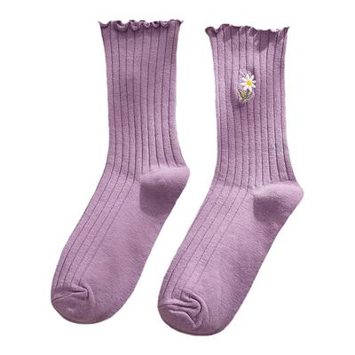 专用松口月子袜子女不勒脚睡觉孕妇宽松纯棉老人脚肿老年人秋女袜