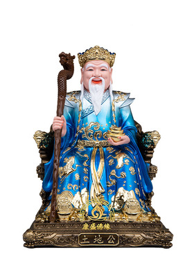 土地爷土地奶神像家居供奉摆件