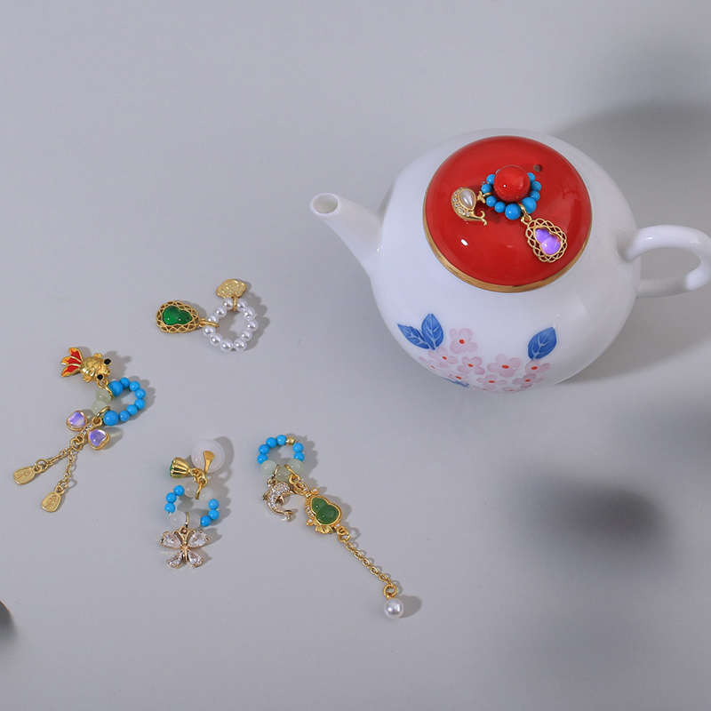 2025年新款茶壶盖饰小吊坠紫砂壶滴溜小提绳盖子装饰泡茶壶小挂件