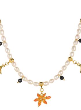 Juicy Grape射干花天然珍珠项链原创设计高级感轻奢小众项链礼物