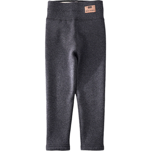 女童打底裤加绒加厚冬季棉裤儿童一体绒外穿保暖裤大童黑色紧身裤