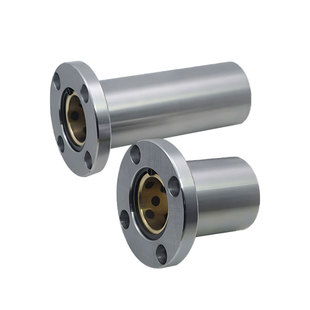 LMF6-60圆法兰外钢内铜直线运动轴承自润滑石墨铜套加长无油衬套