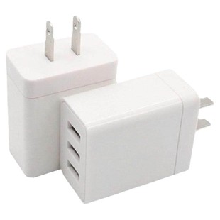 WANGQI三口快充充电头USB2.4A多口插头充电器多功能电源适配器适用苹果安卓华为手机通用3.4A多孔三头多插孔