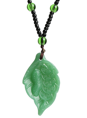 天然白玉一夜暴富吊坠金枝玉叶玉石玉坠男女学生款项链送生日礼物