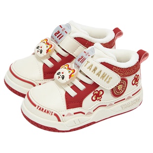 泰兰尼斯211学步鞋男宝宝冬季新年款童鞋防滑机能鞋加绒鞋子女童