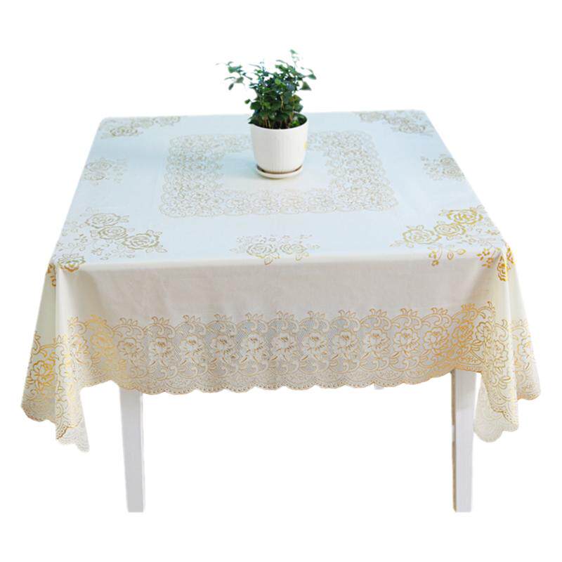 PVC塑料防水防烫防油免洗正方形餐桌布四方八仙蕾丝台布 麻将桌布