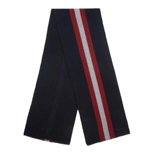 【新年礼物】BALLY巴利红白条纹拼色羊毛男士围巾6310304