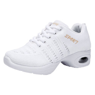 杨丽萍广场舞鞋女鞋不累脚跳舞鞋新款白色网面运动软底夏舞蹈鞋女