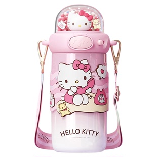 HelloKitty儿童保温杯女士高颜值2026新款学生上学专用吸管水杯子
