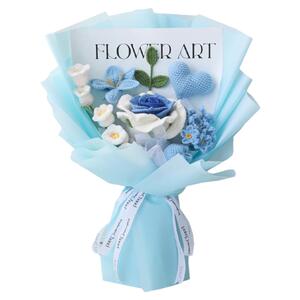 diy创意糖泰国玫瑰花束手工花针织毛线牛奶棉4股编制生日礼物女生