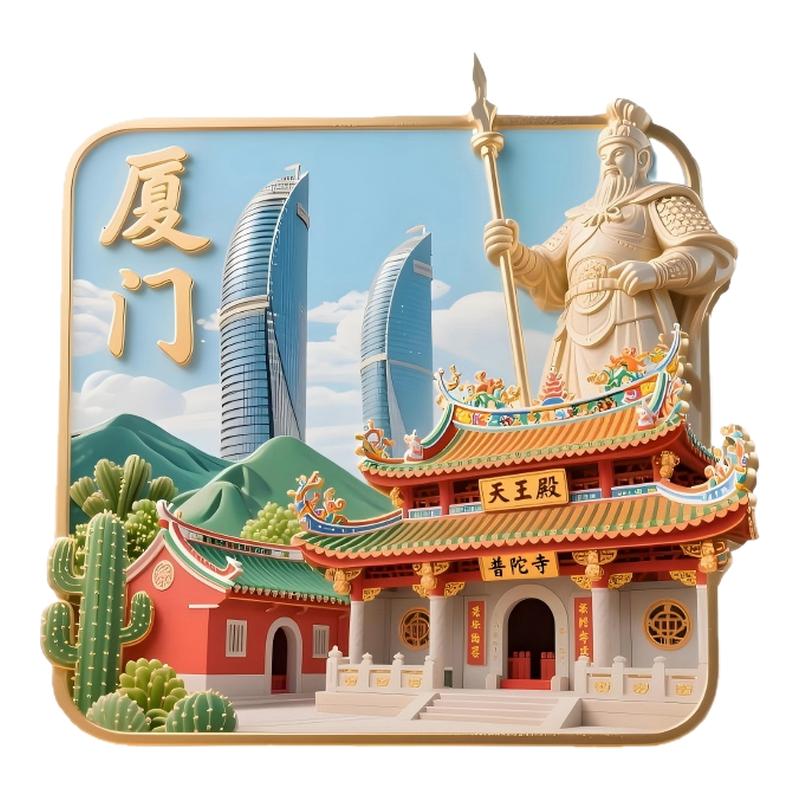 福建厦门冰箱贴金属浮雕旅游景点收藏纪念品文创伴手礼物装饰门贴