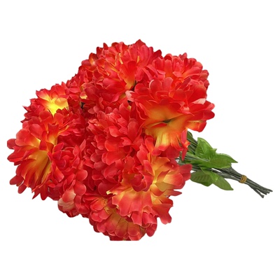 仿真花手工绢布插花菊花仿真花假花束35朵带盆花装饰摆设摆放摆件