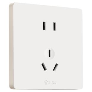 公牛开关插座面板正品g12米绒白肤感奶油风86型暗装五孔墙壁电源