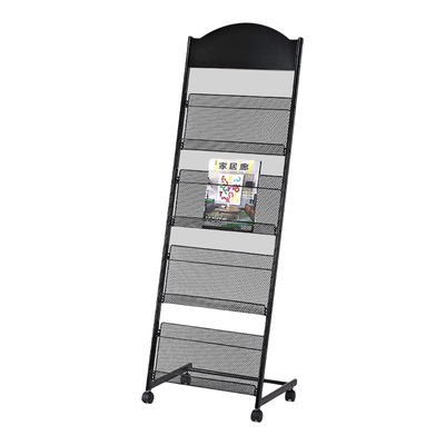 报刊架资料收纳金属铁质落地移动